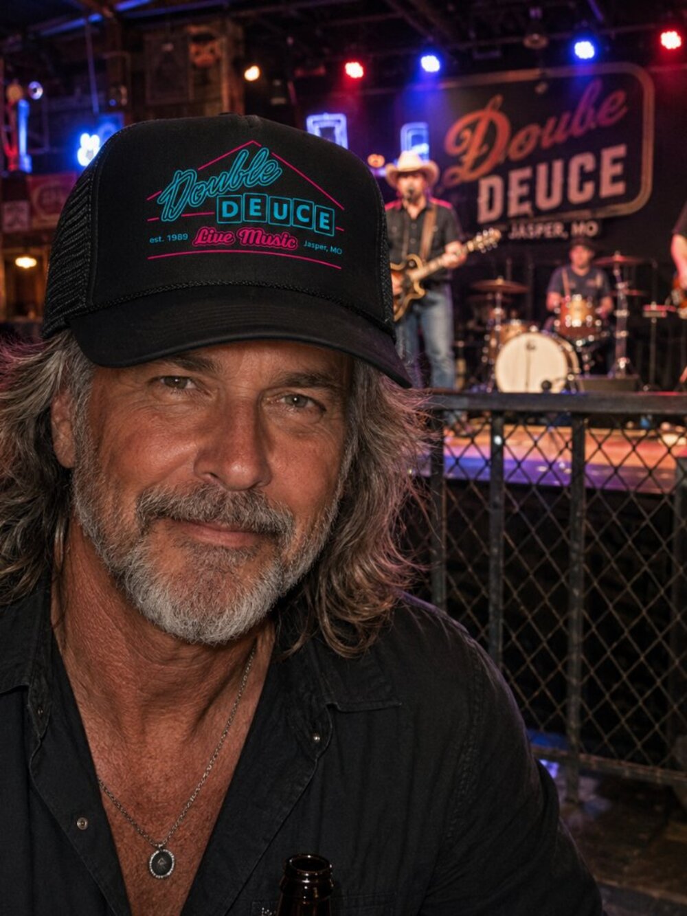 Double Deuce Road House Movie Foam Trucker Mesh Snapback Cap Hat Black